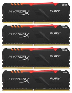 Оперативная память 8 ГБ 4 шт. HyperX Fury RGB HX432C16FB3AK4/32