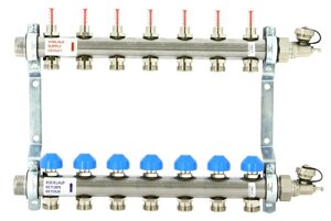 Коллектор распределительный Uni-Fitt Н 1 7 выходов, с расходомерами и термостатическими вентилями 455W4307quot;