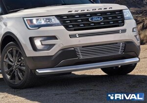 Защита переднего бампера d76 Rival, крепёж для Ford Explorer 5 поколение рестайлинг [2015-2017] (R. 1806.001)