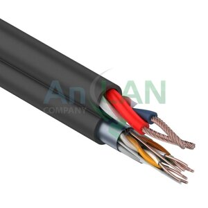 REXANT 01-4044 Мульти-кабель FTP 4PR 24AWG CAT5e + 2х0.75кв. мм., 200м., черный, OUTDOOR