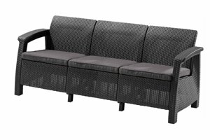 Диван Tikhome quot; Corfu love seat maxquot; (Графит/Прохладный серый, Пластик/Полиэстер)