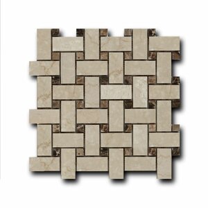 Плитка Art Natura Basket Weave Botticino Fiorito + Dark Imperador