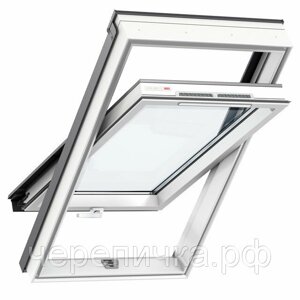 Мансардное окно Velux Cтандарт WhiteLine GLP 0073BIS PR06(94*118), ручка снизу, белый пластик