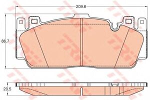 Передние колодки Trw GDB2020 подготовлено для датчика износа GDB2020