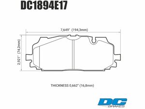 Колодки тормозные DC1894E17 DC brakes RT. 2, перед A4 B9 RS4; A5 F53; Q5 FYB; Q7 4MB; Akebono;