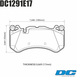 Колодки тормозные DC1291E17 DC Brakes RT. 2 перед AUDI RS6 MK3 4F; RS7 4GA, AMG GL 63