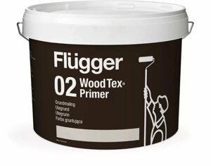 Грунтовки для наружных работ FLUGGER 02 Wood Tex Primer Paint грунт алкидный по дереву, пигментированный (10л)