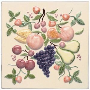 W. HP1072N Керамическая плитка панно Fruit Plaque on Off White 32x32см, Original Style