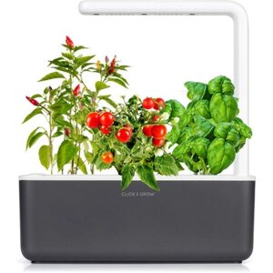 Умный сад Click and Grow Smart Garden 3 Базилик / Томаты Черри / Перец Чили (чёрная крышка)