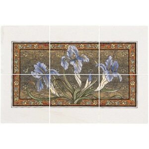 Панно Blue Iris 6-Tile Panel, 15х15 см, Original Style