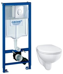 Унитаз с инсталляцией подвесной Grohe Bau ceramic 39351000+38721001