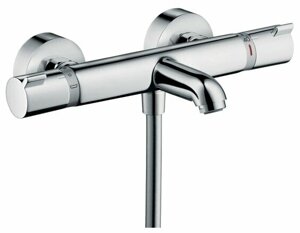 Смеситель для ванны с подключением душа hansgrohe Ecostat 13114000 двухрычажный с термостатом