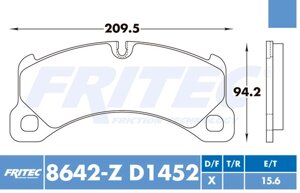 Комплект тормозных колодок ceramic hd fr для porsche cayenne Fritec SHD8642ZD1452