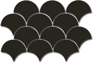 Мозаика Equipe Scale Fan Mosaic Black 30x43