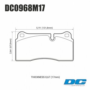 Колодки тормозные DC0968M17 DC brakes Race Track, Brembo тип B, H, P / Rotora FC4 / Nissan GTR R35