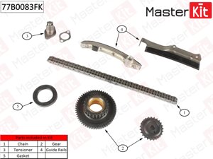 Комплект цепи грм\ mitsubishi: pajero ii 2.8td v46w 4m40-t 94 Masterkit 77B0083FK