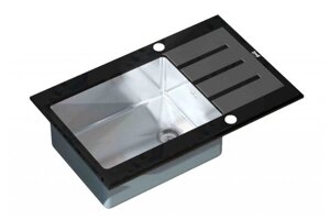 Врезная кухонная мойка ZorG Inox Glass GL-7851 BLACK 78х51см нержавеющая сталь