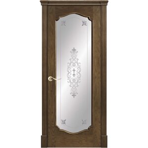 Межкомнатная дверь La Porte серия Classic модель 300.4F дуб миндаль со стеклом Липария