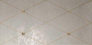 Керамическая плитка Petracers Ad Maiora Rhombus Fregio Con Swarovsky Oro Su Perla 50x100