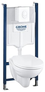 Унитаз с инсталляцией подвесной Grohe Solido 39116000 с горизонтальным выпуском