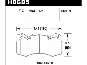 Колодки тормозные HB685Z. 610 HAWK Perf. Ceramic, AMG 6.3 / RANGE ROVER BREMBO