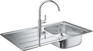 Комплект Grohe Bau 31562SD0 Мойка кухонная K200 31552SD0 + Смеситель BauEdge 31367000 для кухонной мойки