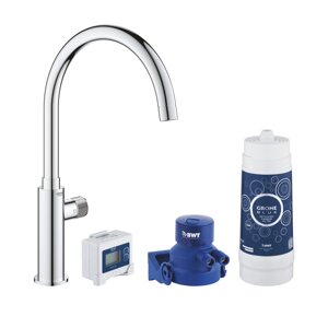 Вентиль для кухни Grohe Blue Pure Mono для питьевой воды, стартовый комплект, С-излив, хром 30387000