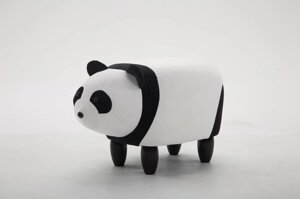 Детский пуф ANJI Panda,60x28.5x33 см, черный-белый