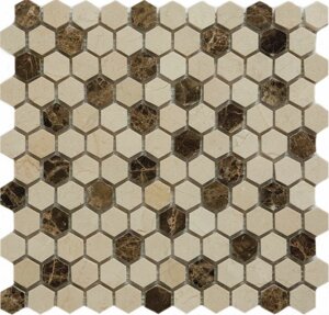 Плитка Q-Stones Мозаика QS-Hex027-25P/10 30,5*30,5