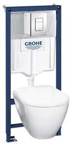 Унитаз с инсталляцией подвесной Grohe Rapid SLSolido 39186000 с горизонтальным выпуском