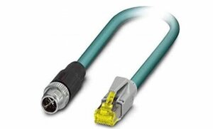 Кабель патч-корд MOXA CBL-M12XMM8PRJ45-BK-200-IP67 Phoenix Contact 8-pin male X-coded M12-to-RJ45 Cat. 5e UTP gigabit