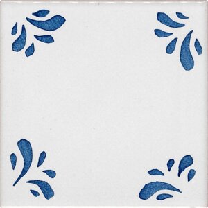 Майолика плитка Made a Mano Novecento CI NC/38 SM65 Blu Antico su fondo P/8 bianco puro ( м2)