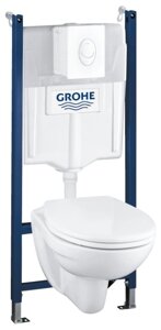 Унитаз с инсталляцией подвесной Grohe Rapid SLSolido 39117000 с горизонтальным выпуском