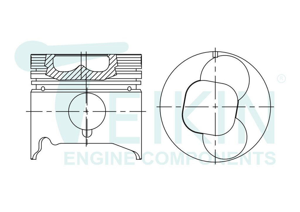 Поршень двигателя Teikin 39162a std (4шт/упак) Teikin 39162ASTD от компании MetSnab - фото 1
