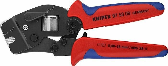 Пресс-клещи Knipex AWG 28-7+5, для контактных гильз, KN-975309, красный, синий от компании MetSnab - фото 1