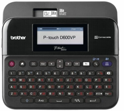 Принтер Brother PT-D600VP (переносной, авторезак, цв. дисплей, от 3,5 до 24мм, до 10мм/сек,180x360т/д, кейс+БП, USB) от компании MetSnab - фото 1