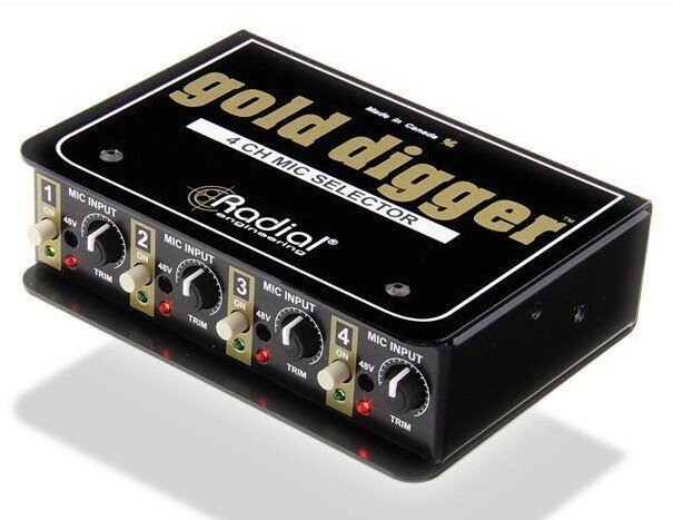 Radial Gold Digger (MS4) селектор микрофонного сигнала, 4 XLR входа, 1 XLR выход от компании MetSnab - фото 1