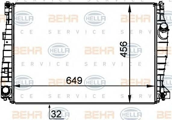 Радиатор охлаждение двигател - легковой автомобиль Hella 8MK376764331 от компании MetSnab - фото 1