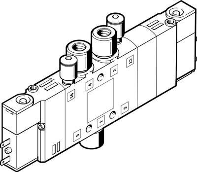 Распределитель с электроуправлением Festo CPE10-M1BH-5/3BS-QS4-B от компании MetSnab - фото 1