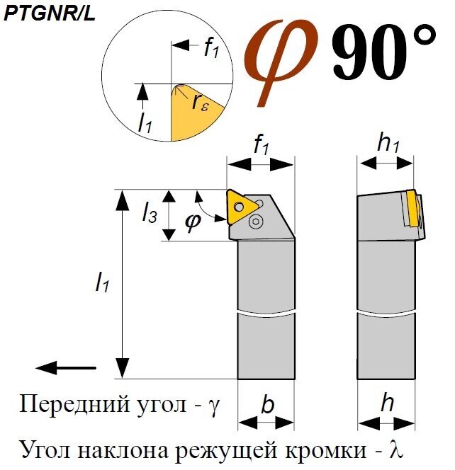 Резец PTGNR 4040 S27 проходной от компании MetSnab - фото 1