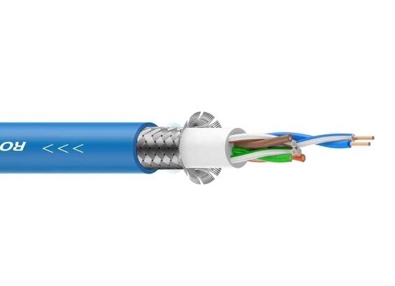 ROXTONE CAT5FB/100 Blue Кабель CAT5, 4x2x0,15 кв. мм, экранирование 95%, длина линии EtherSound не менее 70 м, TPU от компании MetSnab - фото 1