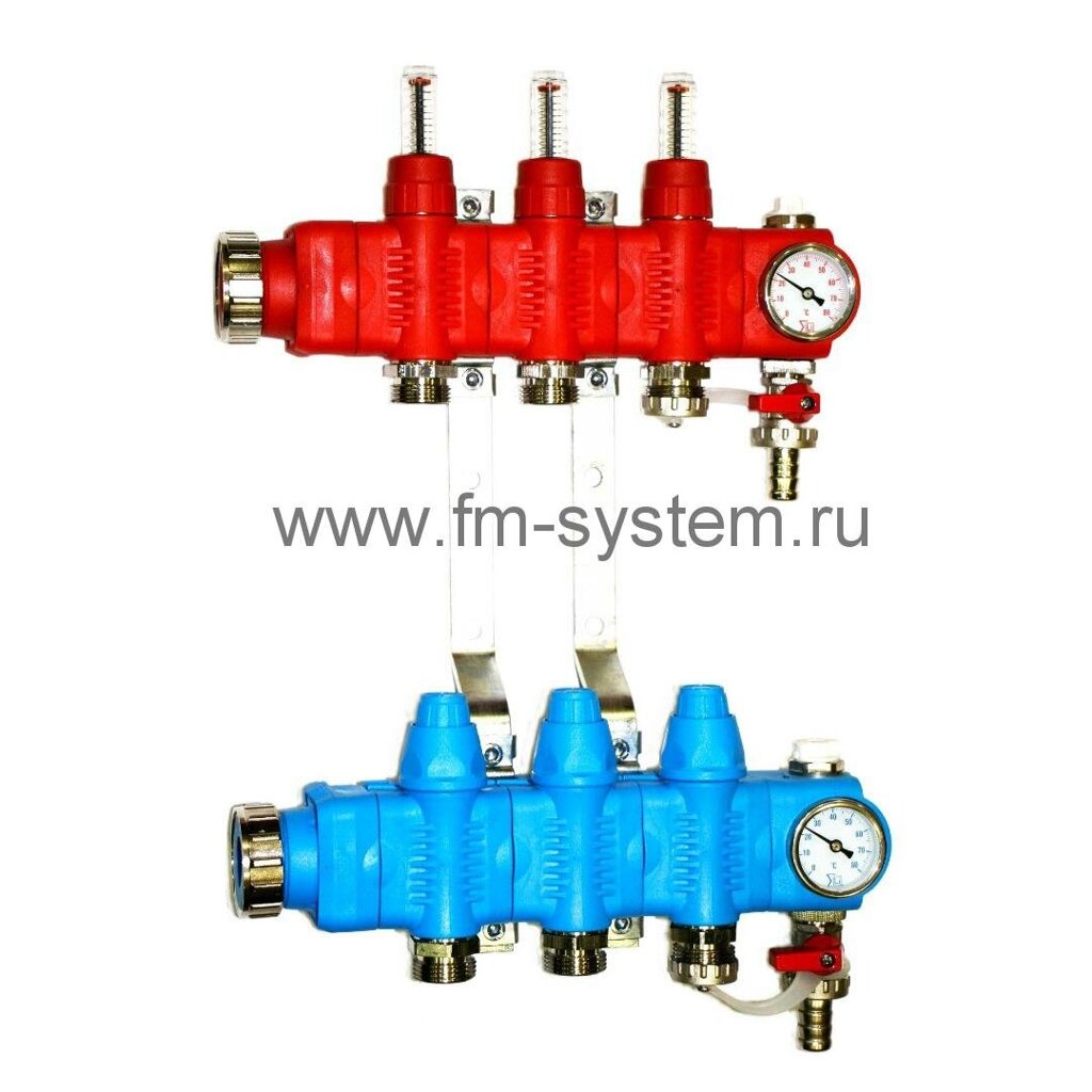 Salus Controls Коллектор пластиковый для 4-х петель Salus SRZTP-4 от компании MetSnab - фото 1