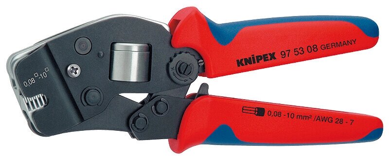 Самонастраивающийся инструмент для опрессовки контактных гильз KNIPEX KN-975308 от компании MetSnab - фото 1