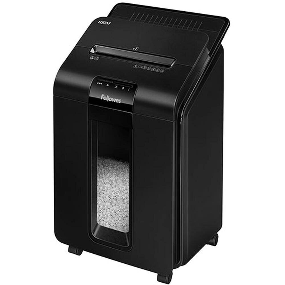 Шредер Fellowes AutoMax 100M (секр. P-4)/фрагменты/100лист./23лтр./скрепки/скобы/пл. карты от компании MetSnab - фото 1