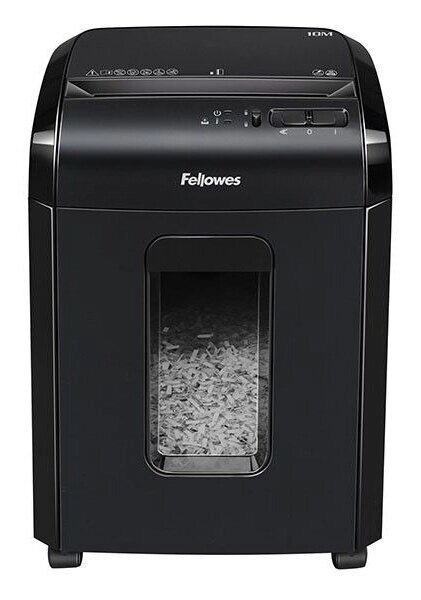 Шредер Fellowes PowerShred 10M (секр. P-5)/фрагменты/10лист./19лтр./скобы/пл. карты от компании MetSnab - фото 1