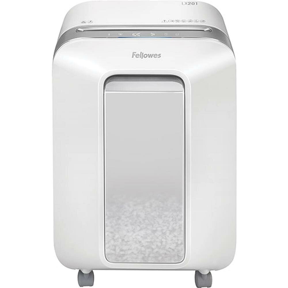 Шредер Fellowes PowerShred LX201 белый (секр. P-5)/перекрестный/12лист./22лтр./скрепки/скобы/пл. карты от компании MetSnab - фото 1