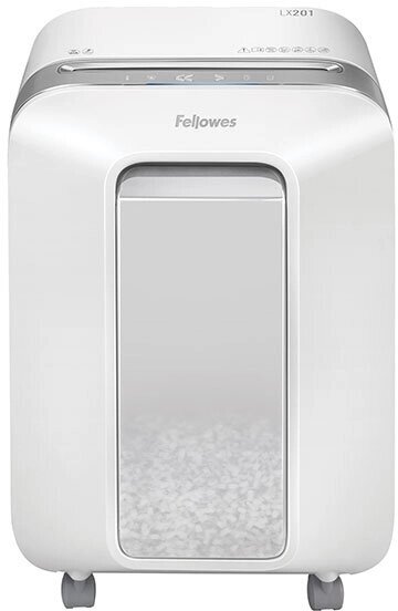 Шредер Fellowes PowerShred LX201 белый (секр. P-5)/перекрестный/12лист./22лтр./скрепки/скобы/пл. карты от компании MetSnab - фото 1