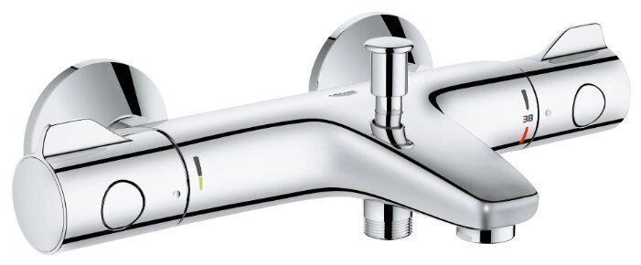 Смеситель для ванны с подключением душа Grohe Grohtherm 800 34567000 двухрычажный с термостатом от компании MetSnab - фото 1