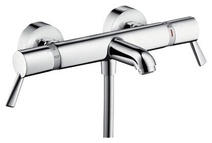 Смеситель для ванны с подключением душа hansgrohe Ecostat 13115000 двухрычажный с термостатом от компании MetSnab - фото 1