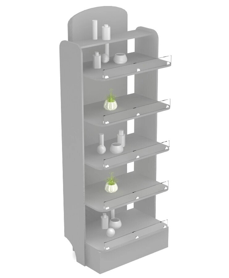 Стеллаж промо стойка торговая 210х80х50см цвет серый (арт. кст850с) от компании MetSnab - фото 1